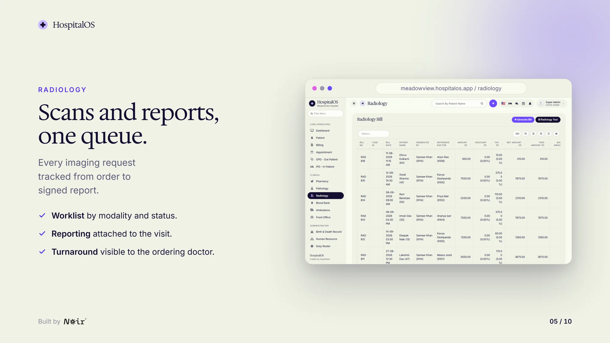 HospitalOS radiology, with demo data